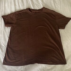 lululemon athletica All Yours Cotton T-Shirt Brown Short Sleeve Tee Size 8
